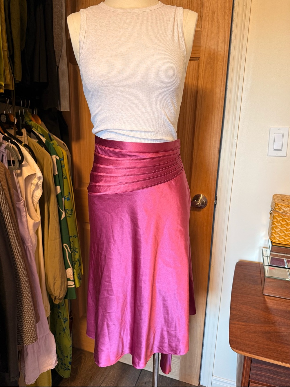 Marc Jacobs Fuchsia Silk High-Low Skirt